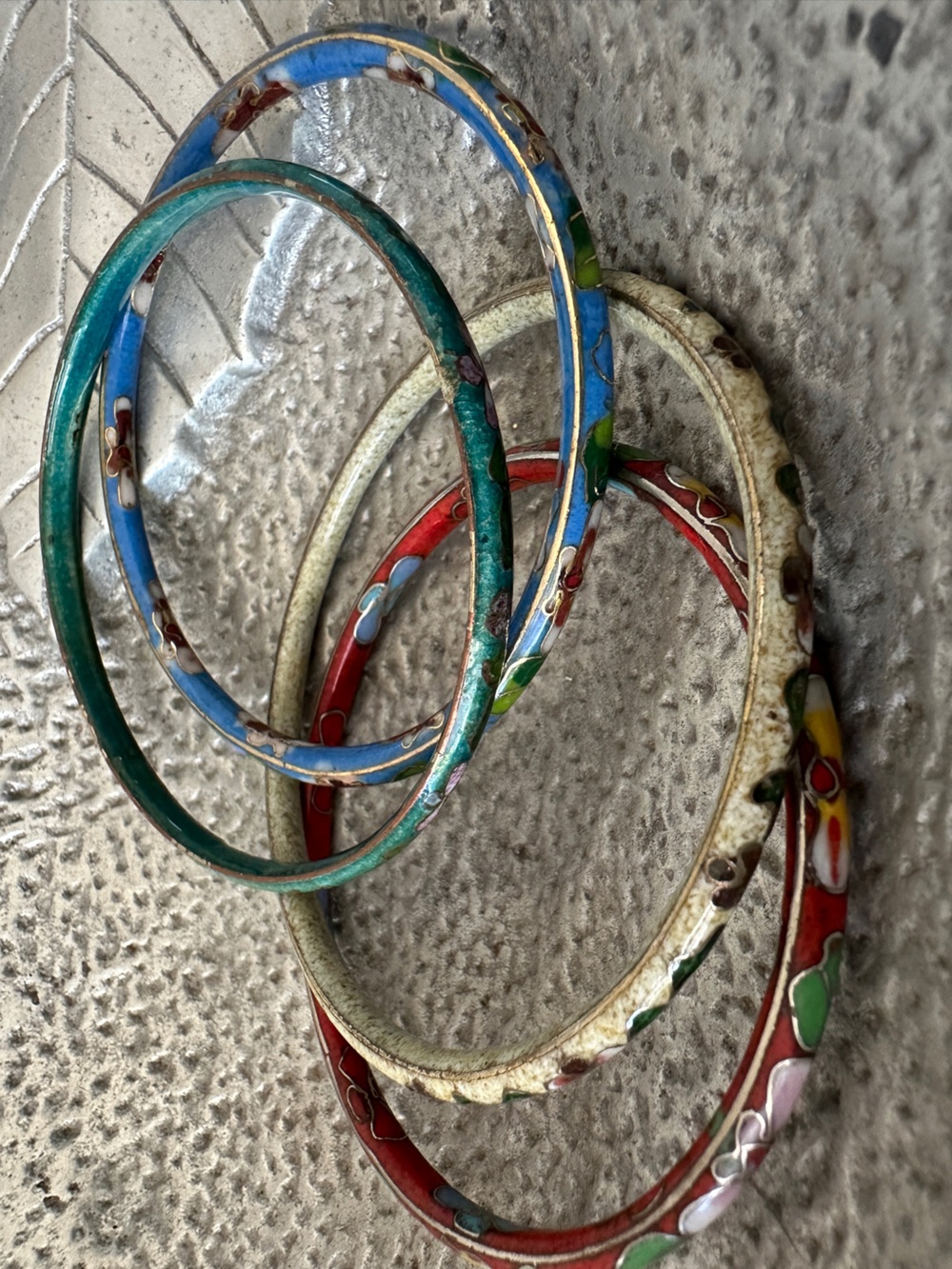 Enamel Multi-Color Cloisonné Bangle Set - Women Jewelry